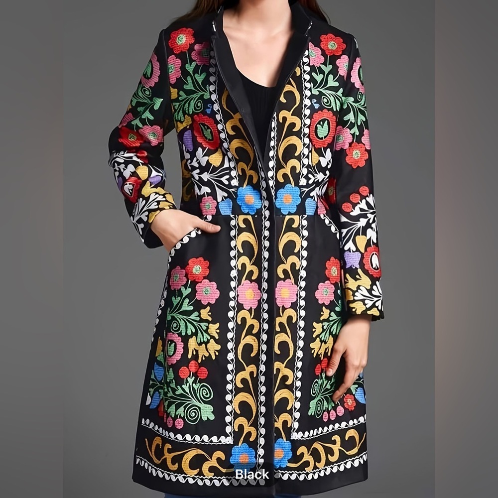 Floryday Boho Floral Printed Coat